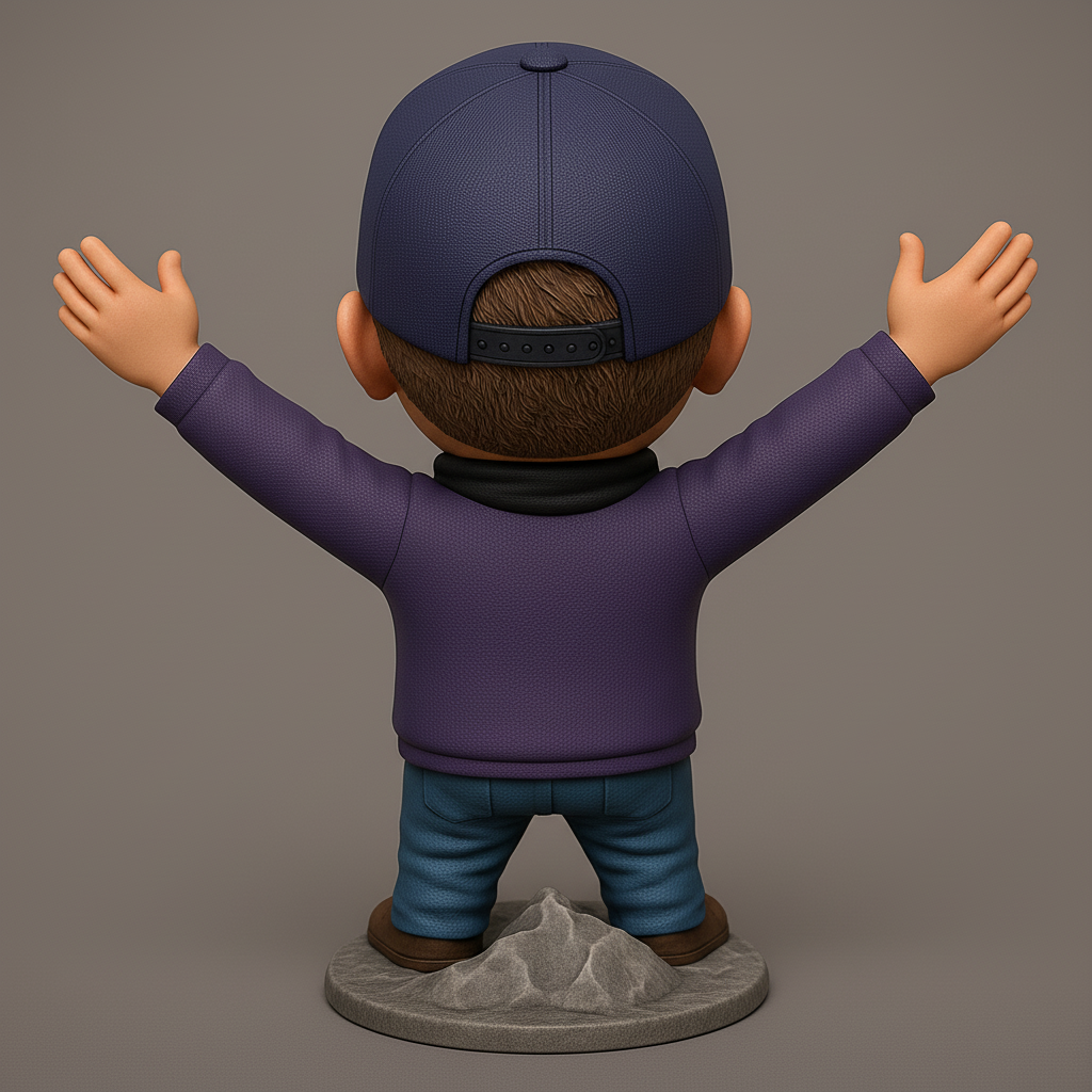 superhero STL files-collectible 3D figurines_Joyful Character Figurine with Sunglasses