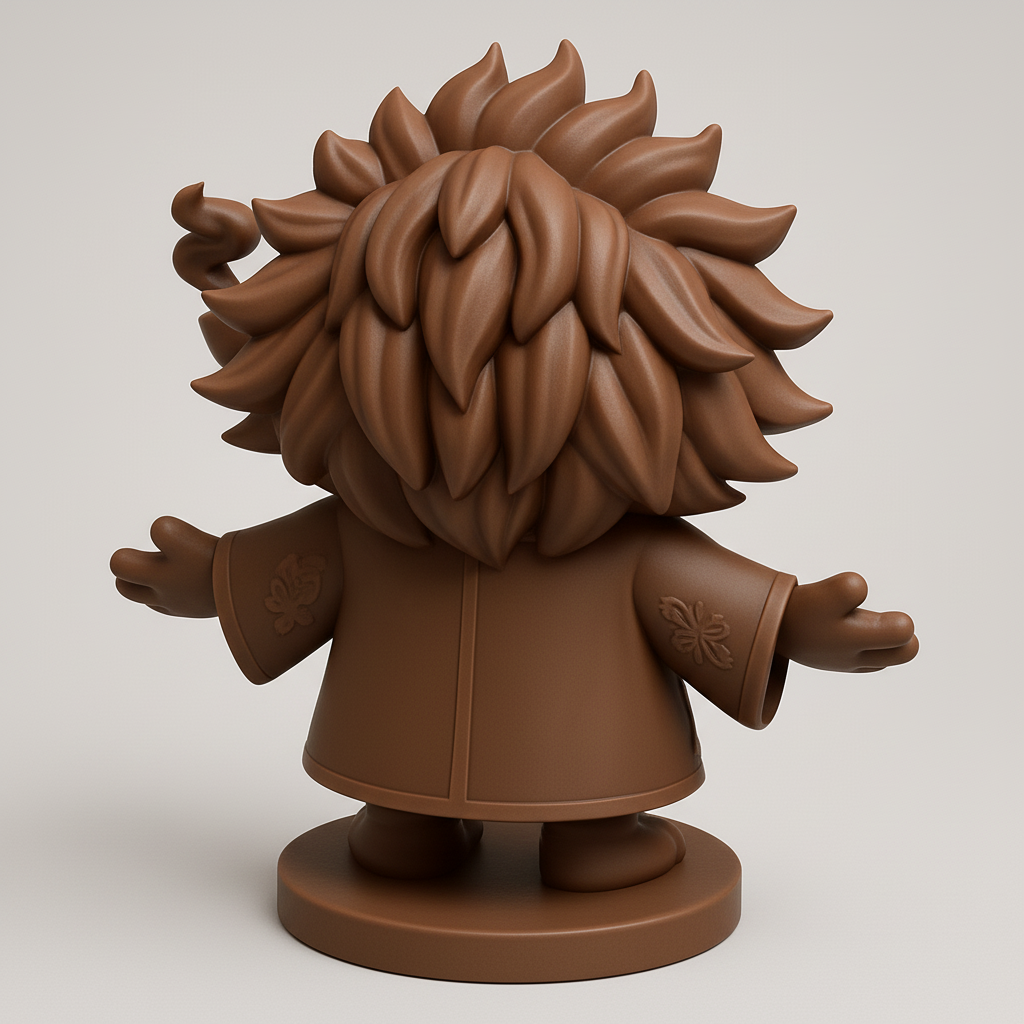 face to 3d model ai-3D portrait printing from photo_Charming Lion Monk with Pipe - Zen Desktop Pal