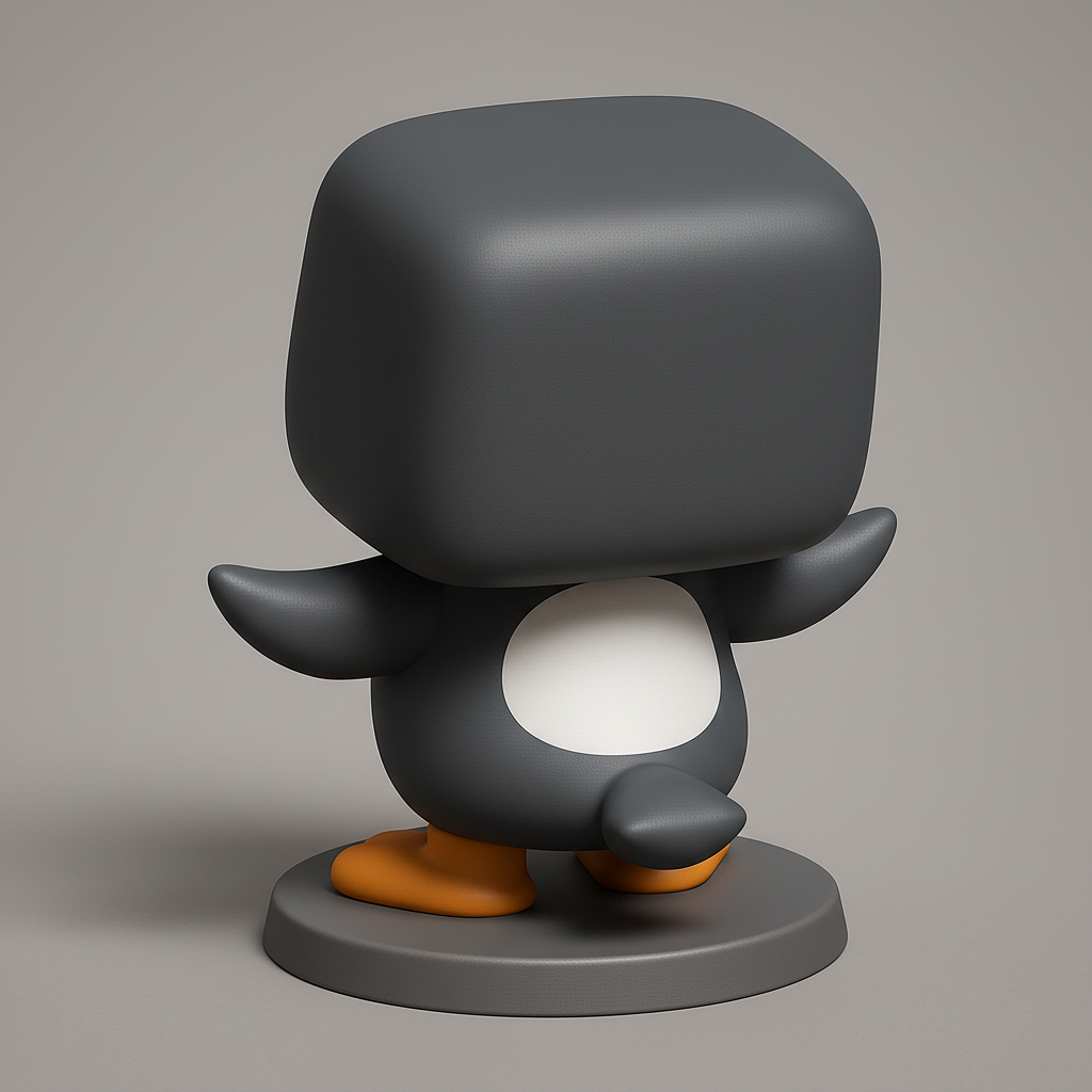 face to 3d model ai-3D portrait printing from photo_Joyful Penguin Figurine: Cute Desk Decor 3D Print
