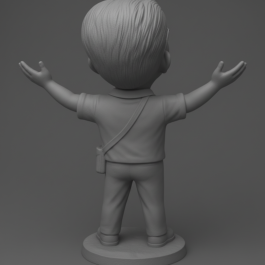 face anatomy 3d model-create 3d face model from photo_Cheerful Character Statue for 3D Printing