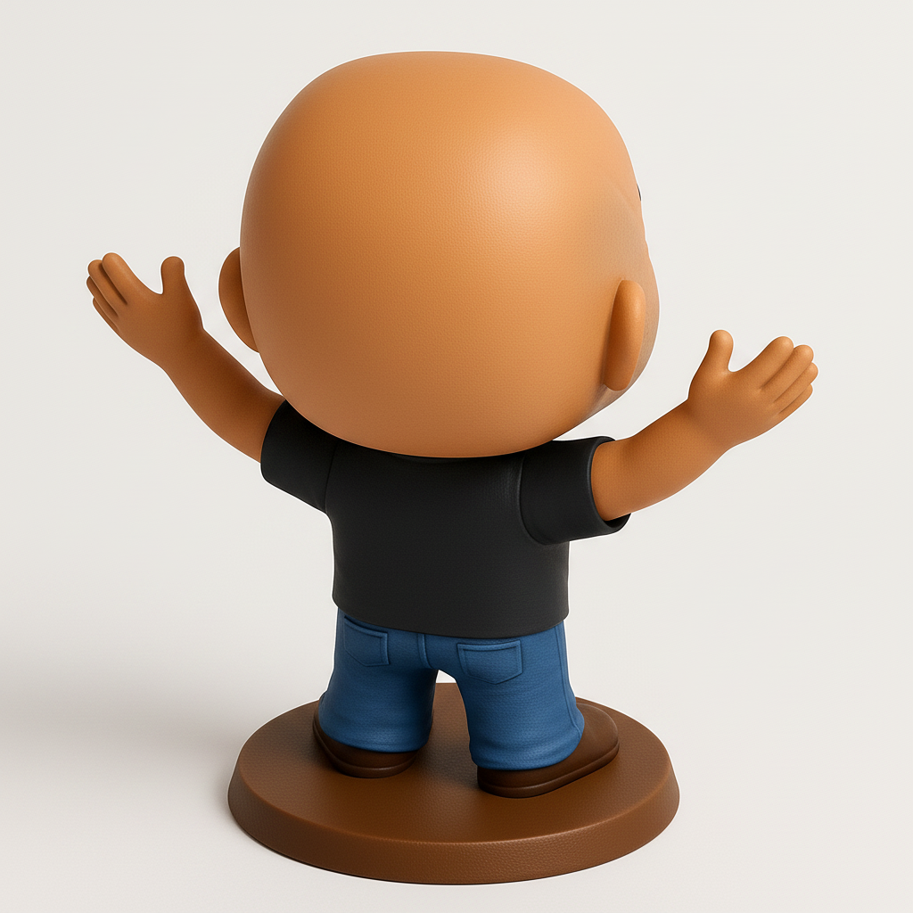 face anatomy 3d model-create 3d face model from photo_Smiling Man Collectible Figurine - Spread Joy!