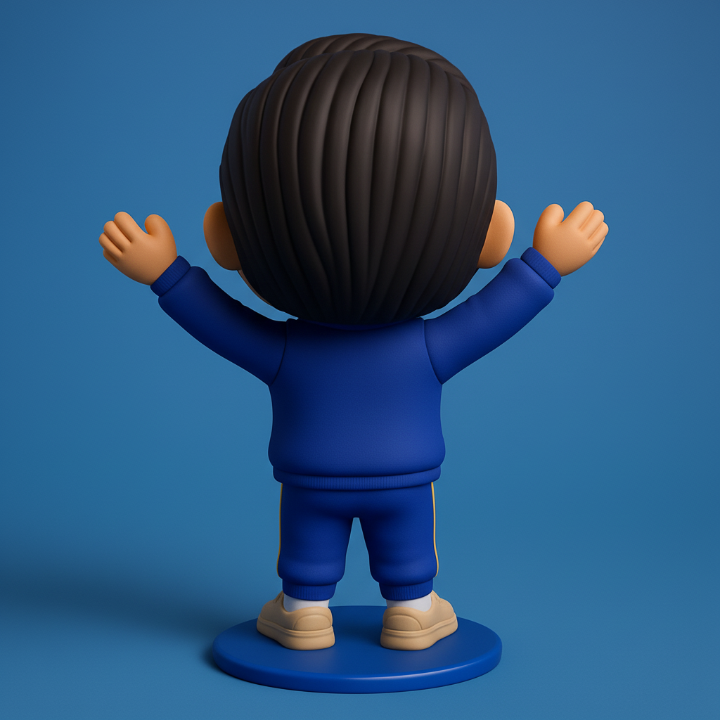 face to 3d model ai-3D portrait printing from photo_Joyful Champion Figurine: Celebrate Success 3D Pr