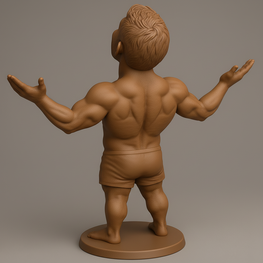 silhouette 3d printer maker-3d portrait printing_Joyful Fitness Figure for 3D Printing