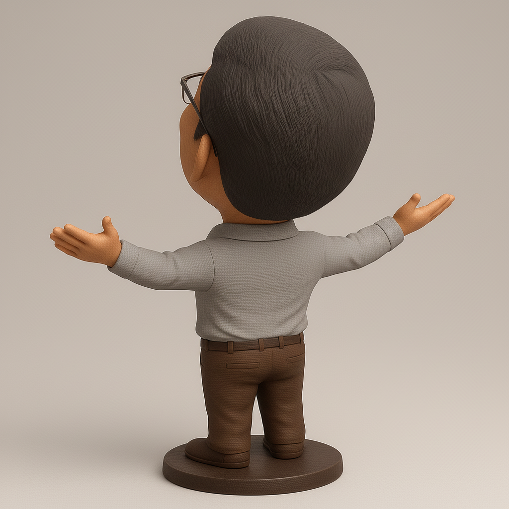 face anatomy 3d model-create 3d face model from photo_Joyful 3D Figurine with Open Arms