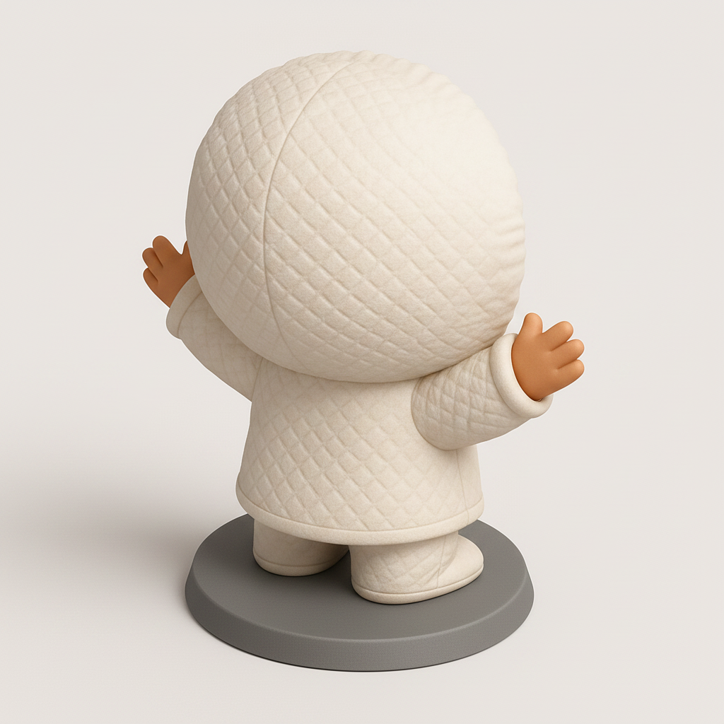 face to 3d model ai-3D portrait printing from photo_Cute Quilted Baby Figurine: Joyful Desk Decor