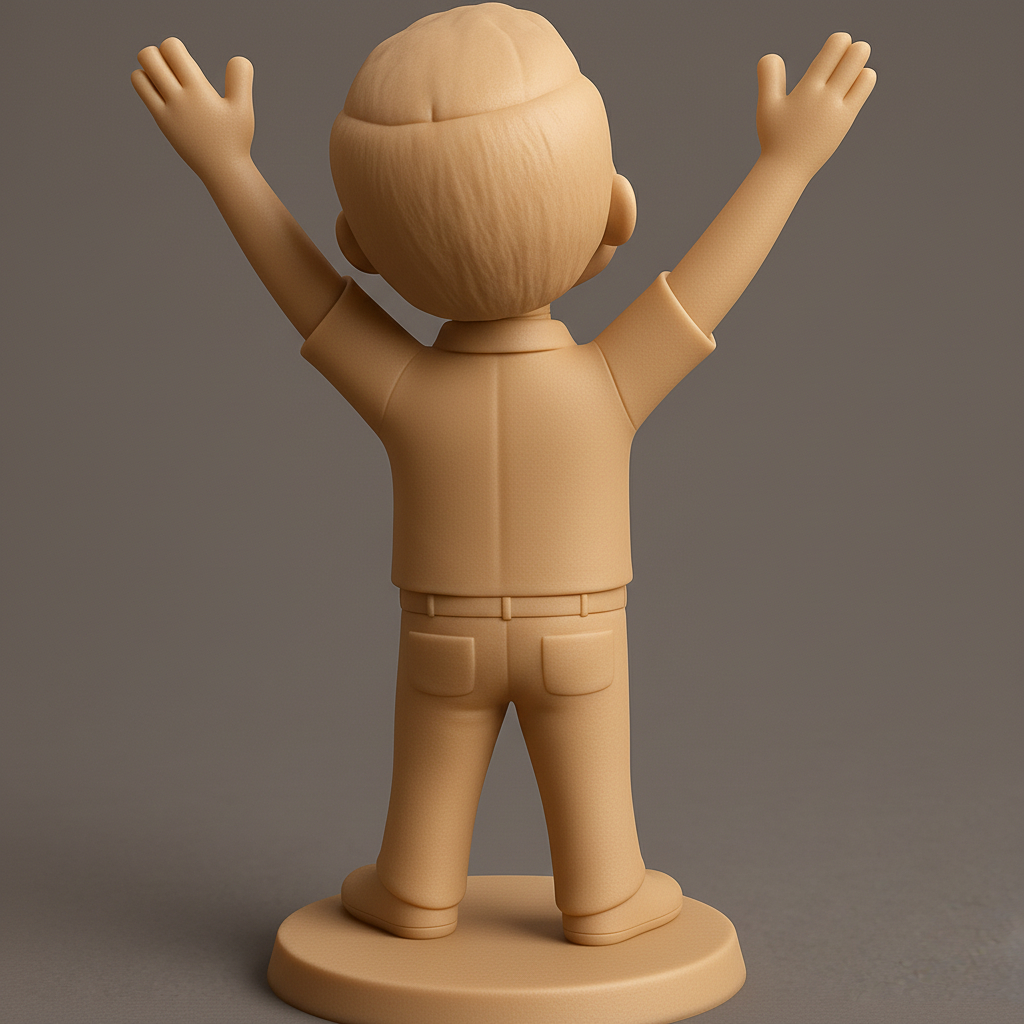 face to 3d model ai-3D portrait printing from photo_Victory & Joy: Happy Character Figurine