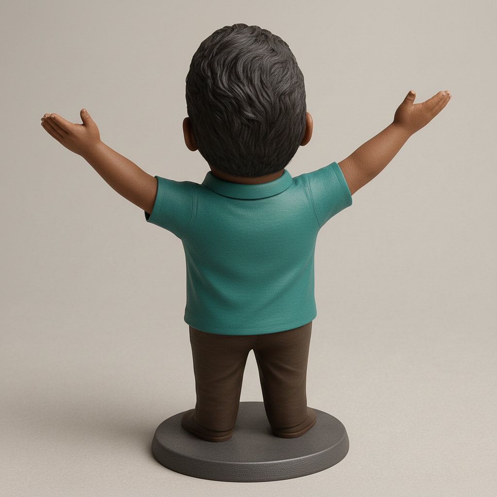 silhouette 3d printer maker-3d portrait printing_Joyful Man Bobblehead: Embrace Happiness