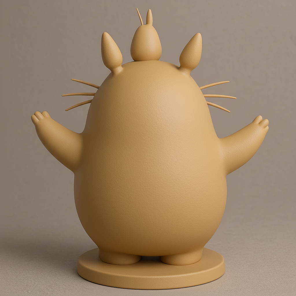 silhouette 3d printer maker-3d portrait printing_Charming Totoro Figure with Mini Companion