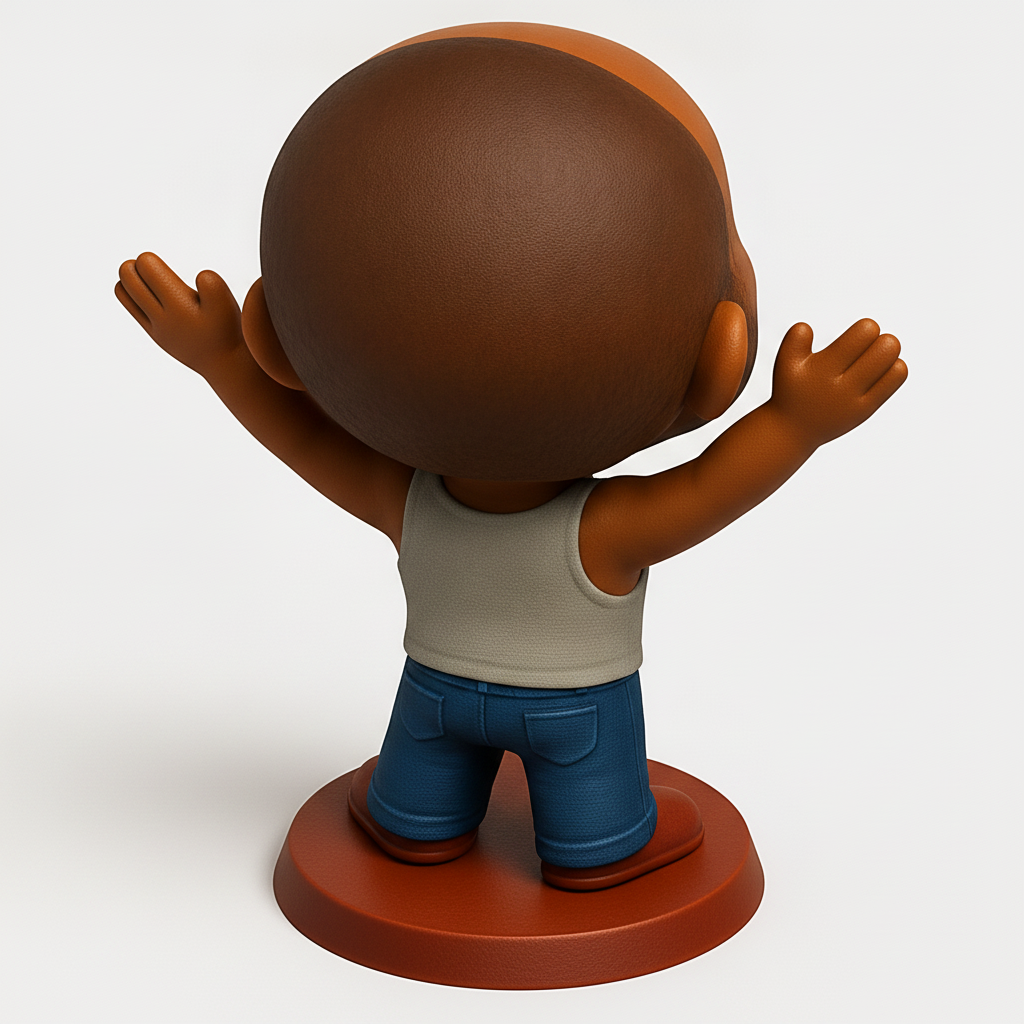 face anatomy 3d model-create 3d face model from photo_Joyful Welcoming Figurine - Happy Smile 3D Character