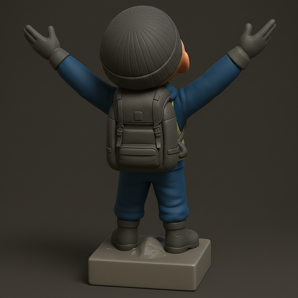 silhouette 3d printer maker-3d portrait printing_Joyful Adventurer on Mt. Everest Base