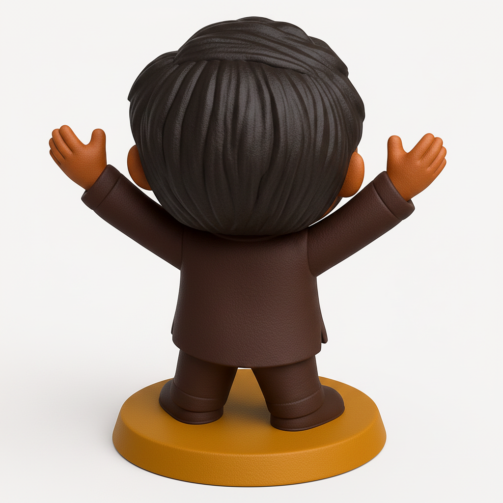 face to 3d model ai-3D portrait printing from photo_Happy V-Neck Man Chibi - Cheerful Desk Companion