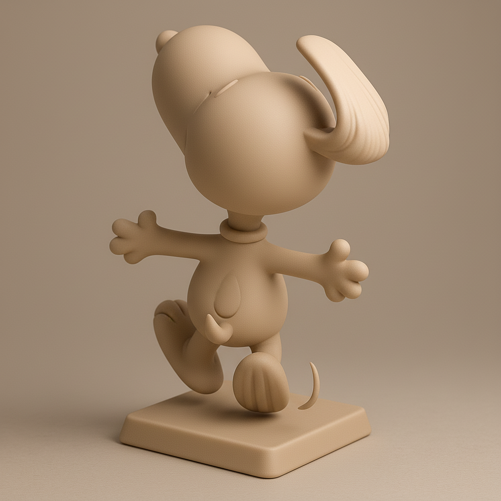 silhouette 3d printer maker-3d portrait printing_Joyful Dog Character 3D Model