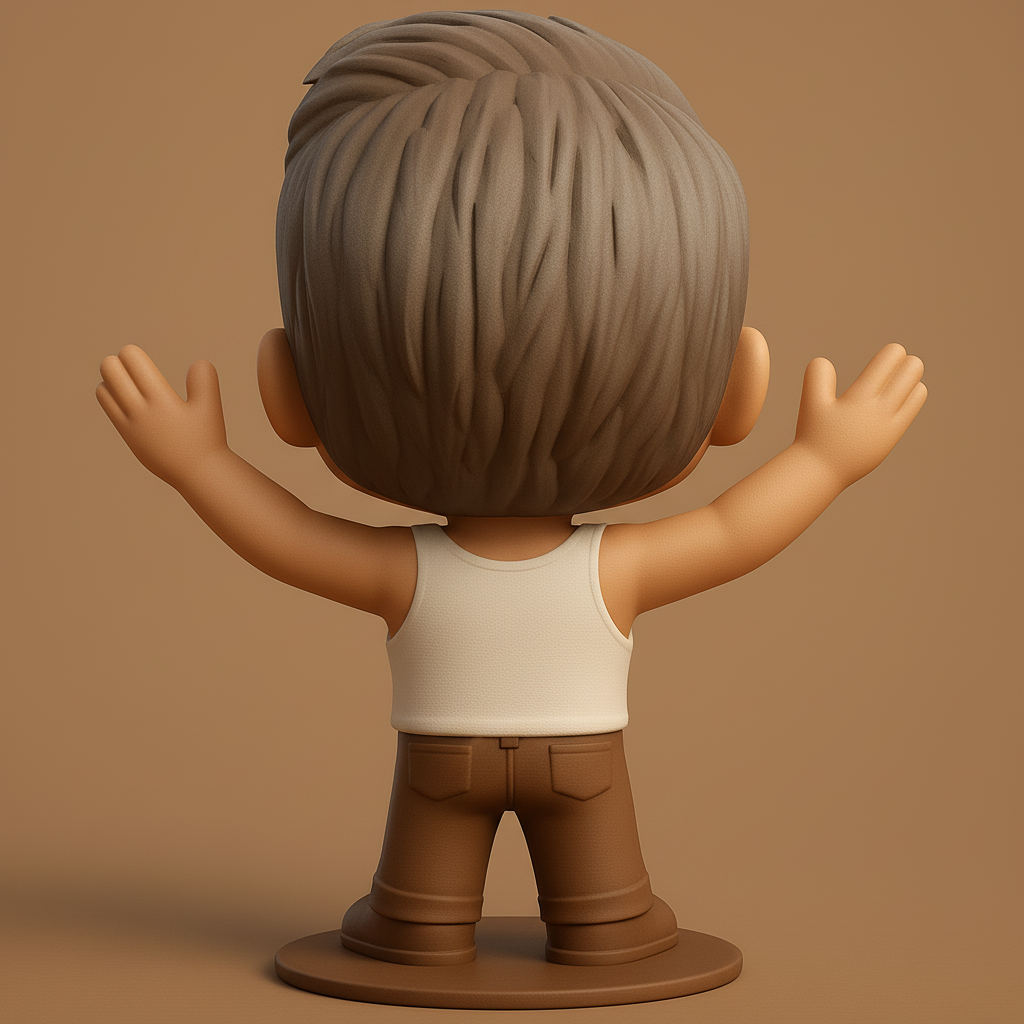 face to 3d model ai-3D portrait printing from photo_Happy Hugs Goatee Figurine - Your Desk's New Bestie!