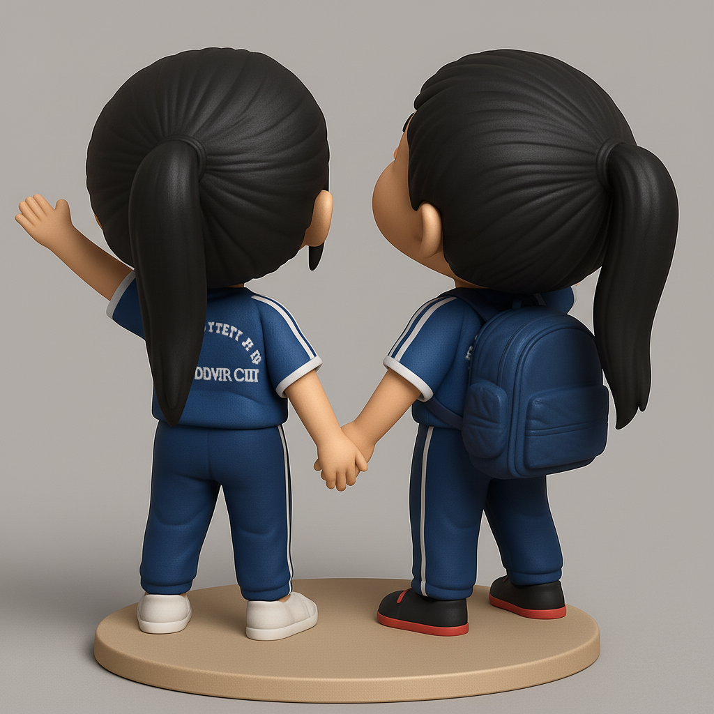 face anatomy 3d model-create 3d face model from photo_Sweet School Buddies Figurines - Friendship Duo