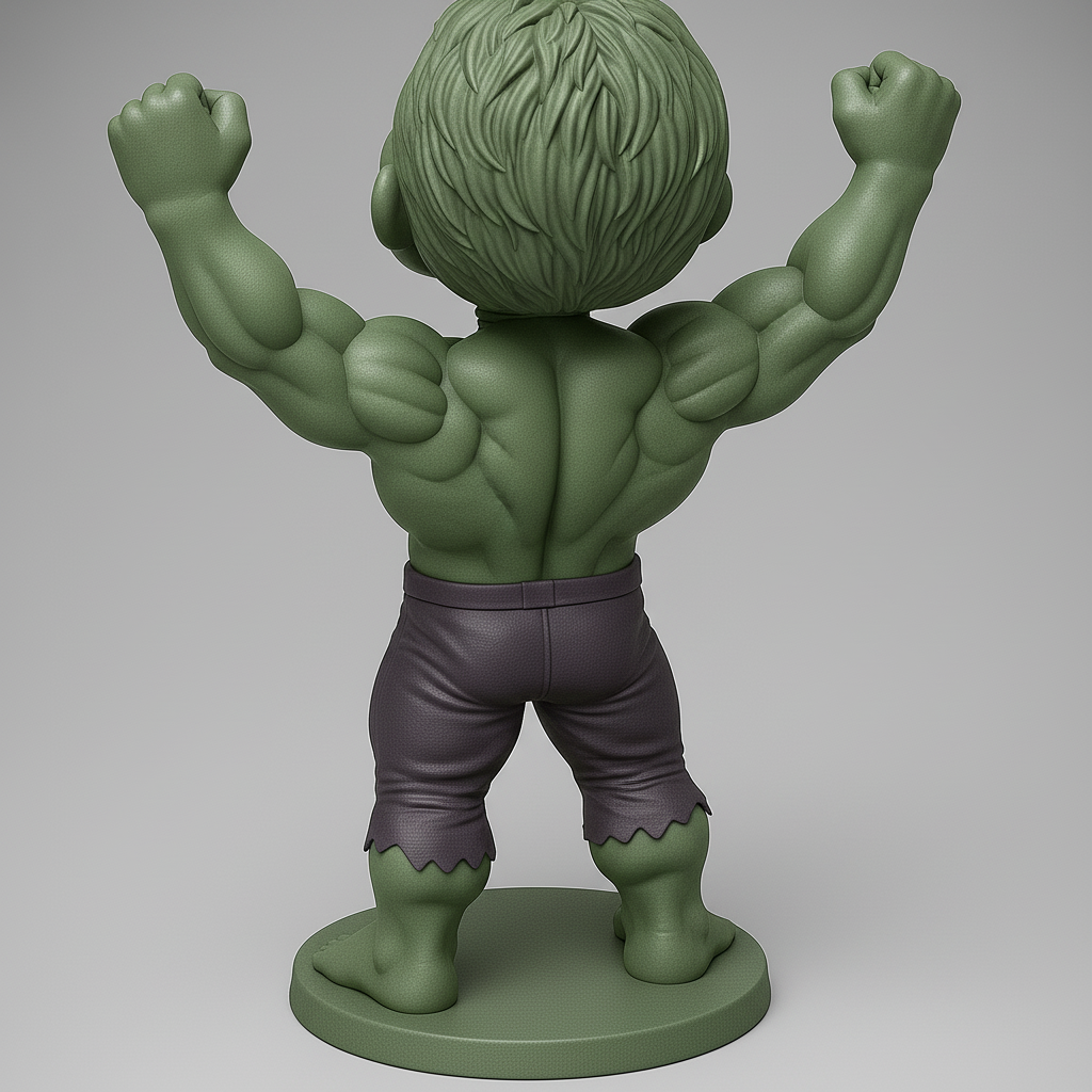 silhouette 3d printer maker-3d portrait printing_Desktop Champion: Smiling Hulk Bobblehead