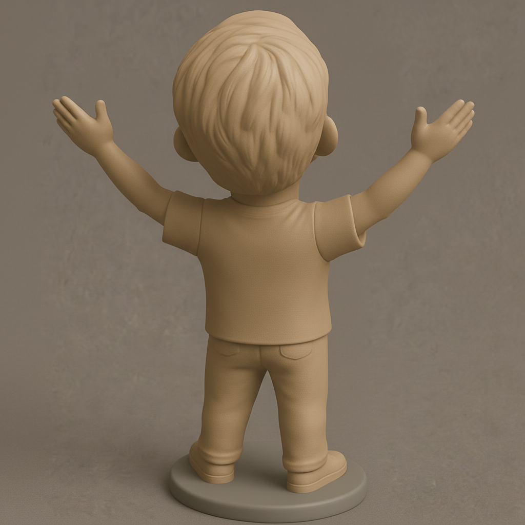 face anatomy 3d model-create 3d face model from photo_Embrace Joy: Happy Kid Figure 3D Print