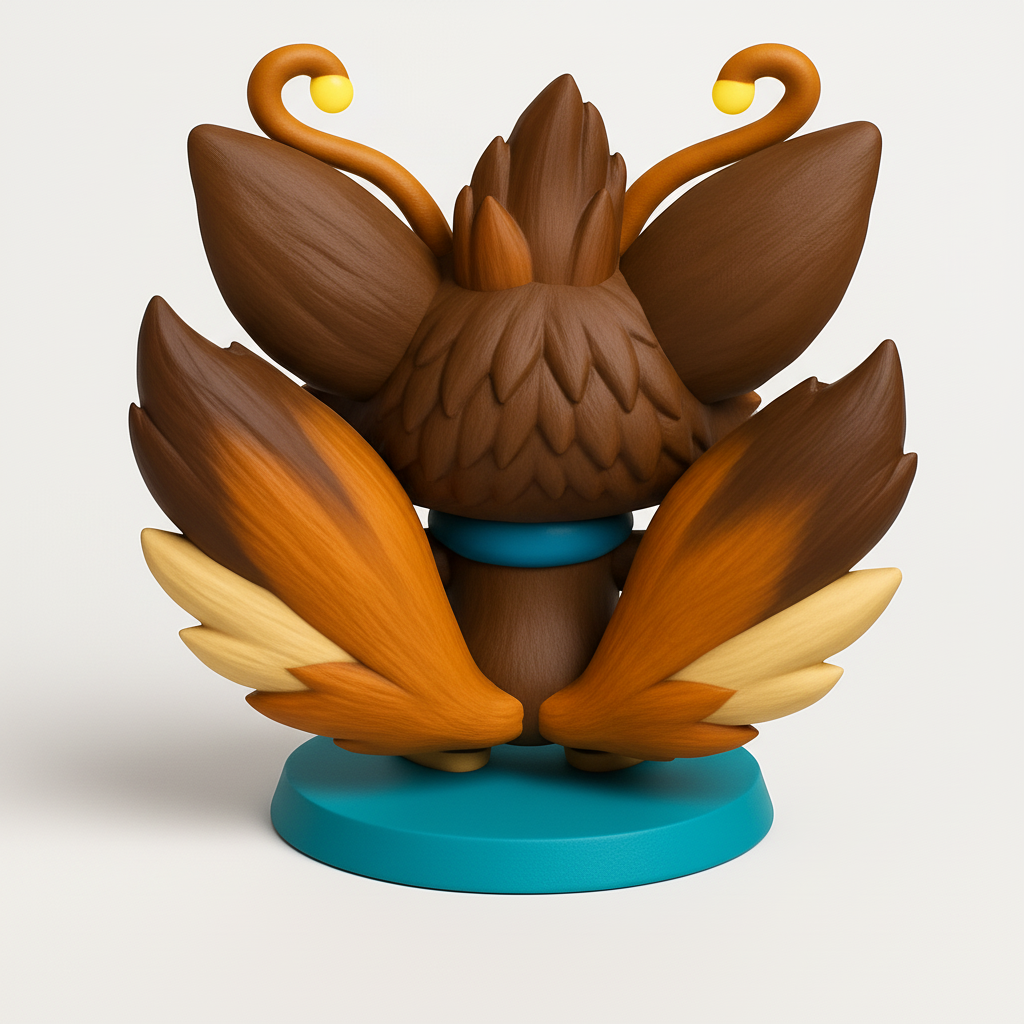 face to 3d model ai-3D portrait printing from photo_Happy Fox Spirit Figurine - Easy 3D Print Joy!