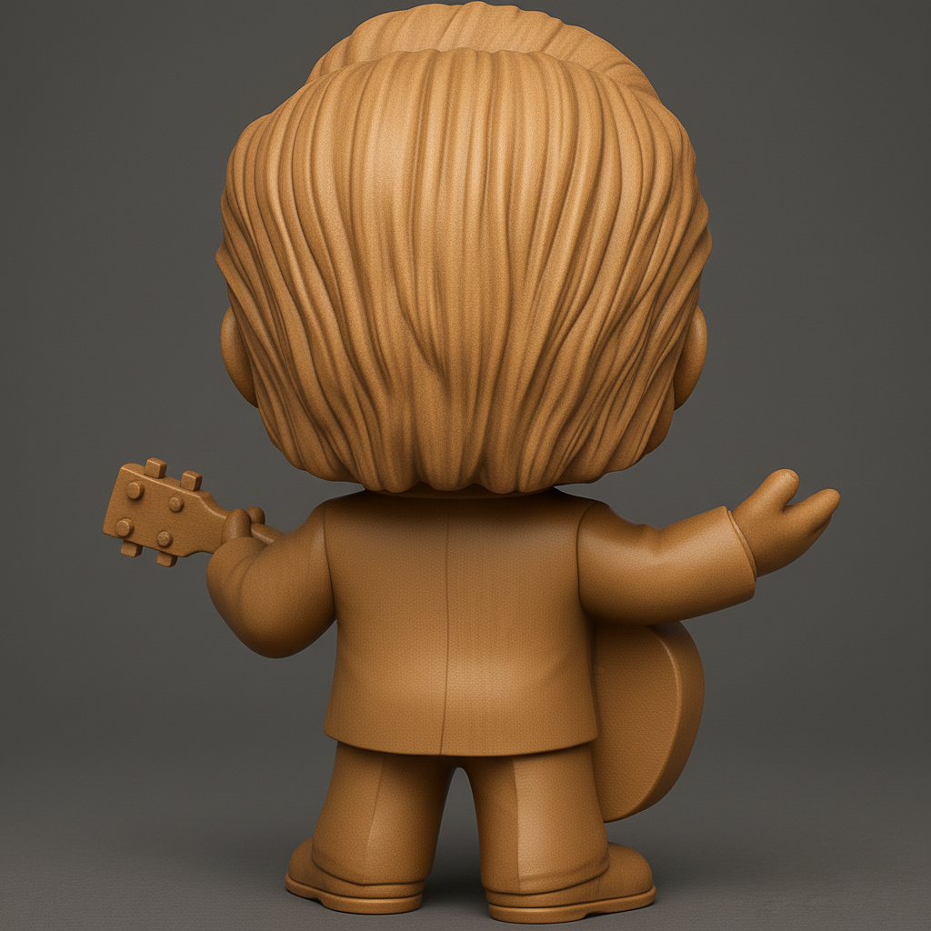 face to 3d model ai-3D portrait printing from photo_Johnny Cash Funko Style Figure 3D Print