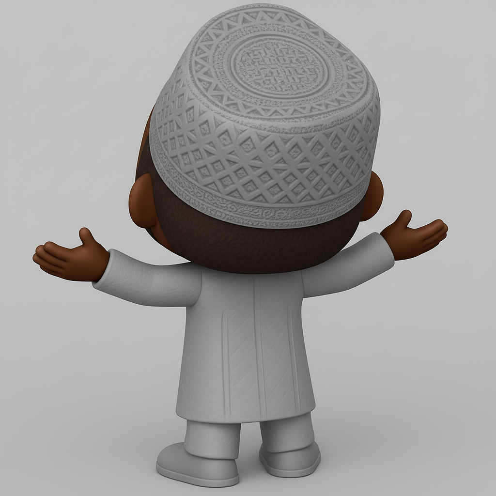 face to 3d model ai-3D portrait printing from photo_Welcoming Muslim Figurine: Happy Islamic Celebration Decor