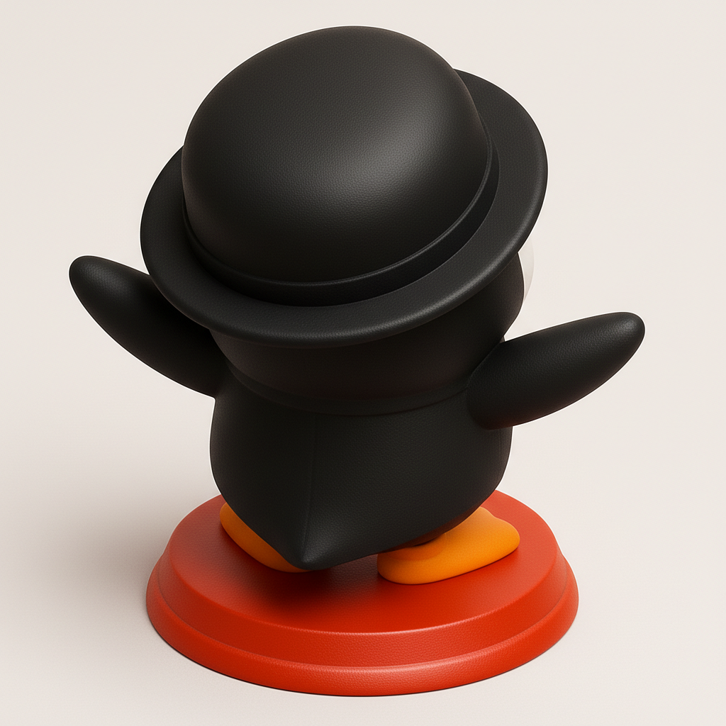 face to 3d model ai-3D portrait printing from photo_Dapper Penguin Gentleman - Charming Desk Buddy Print!