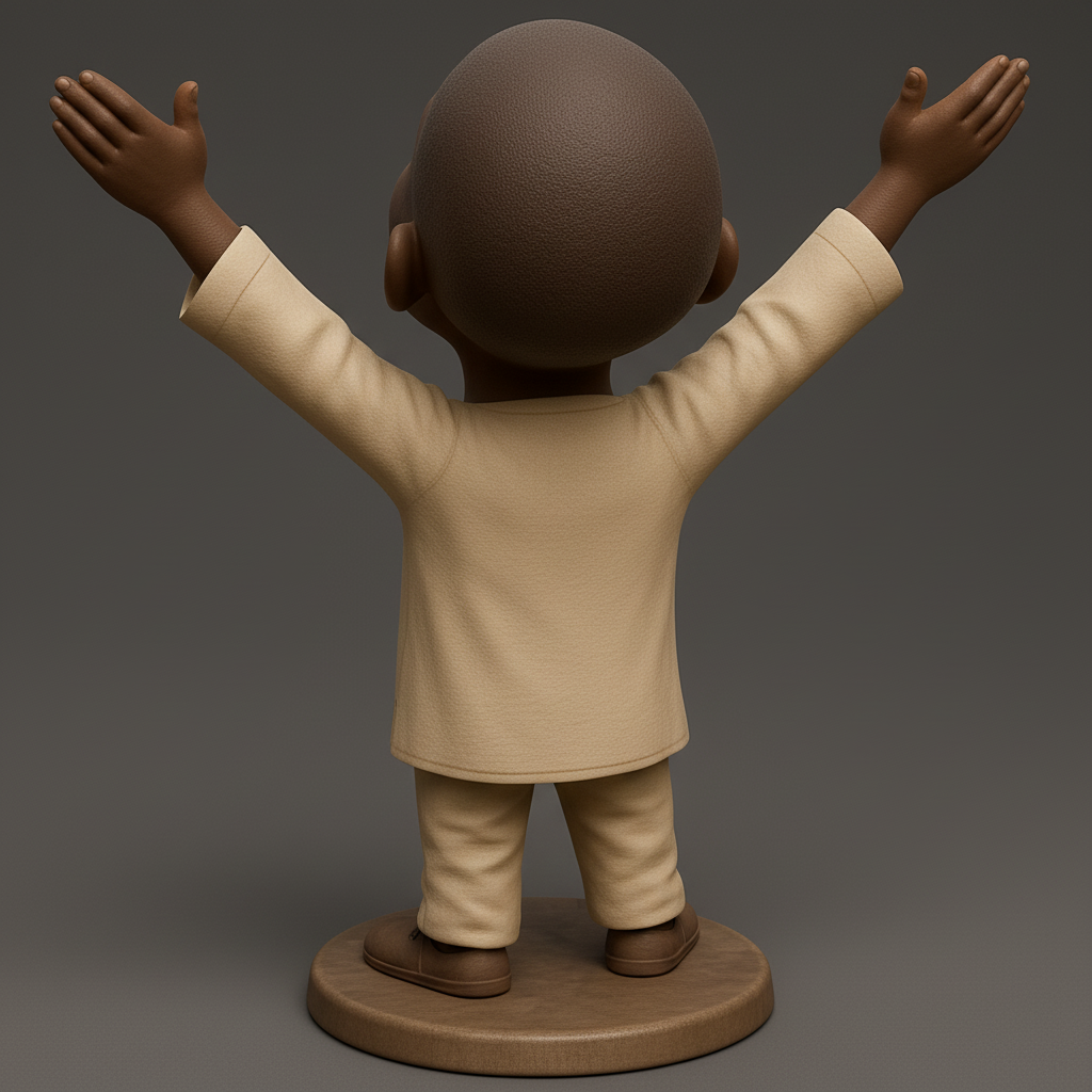 silhouette 3d printer maker-3d portrait printing_Joyful African Child Figurine - Spread Happiness!