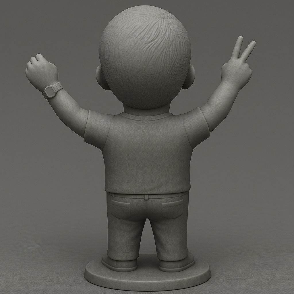 silhouette 3d printer maker-3d portrait printing_Joyful Victory Pose Figurine