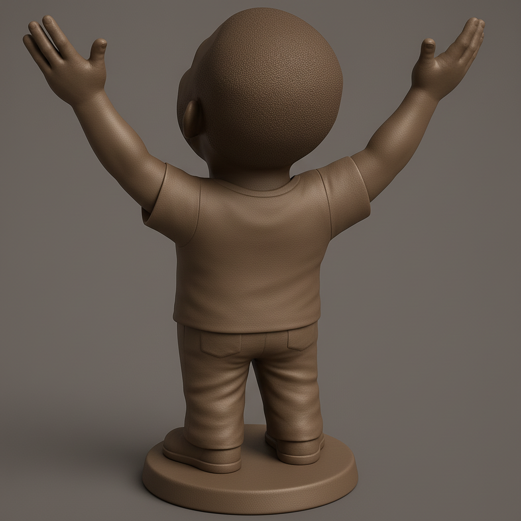 face anatomy 3d model-create 3d face model from photo_Uplifting Joyful Man Statue: Print Your Own Celebration!