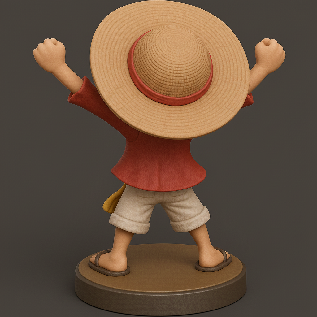 face anatomy 3d model-create 3d face model from photo_Luffy Cheer: Iconic Pirate Adventure Model