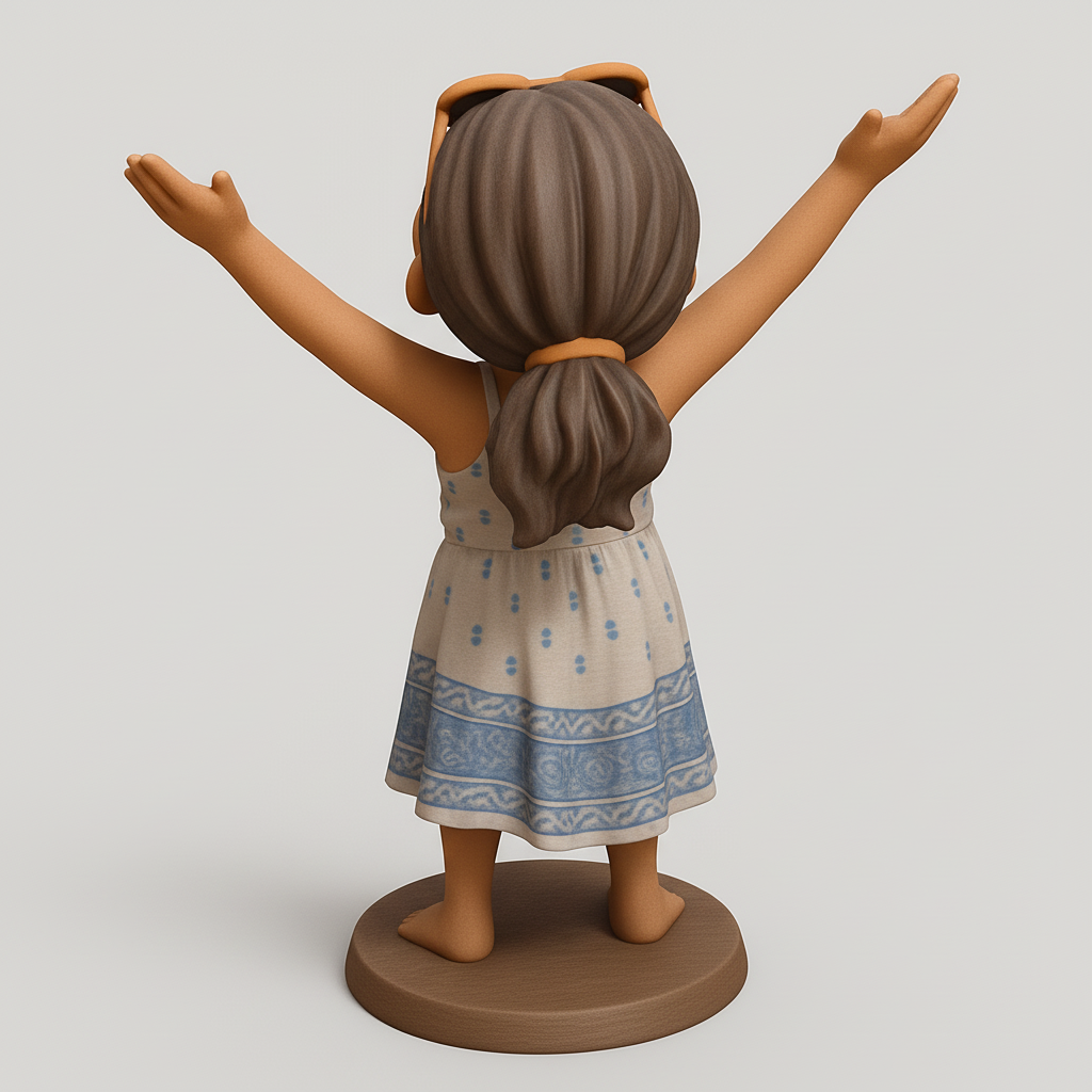 face to 3d model ai-3D portrait printing from photo_Happy Sun Seeker Figurine: Embrace Joy & Freedom!