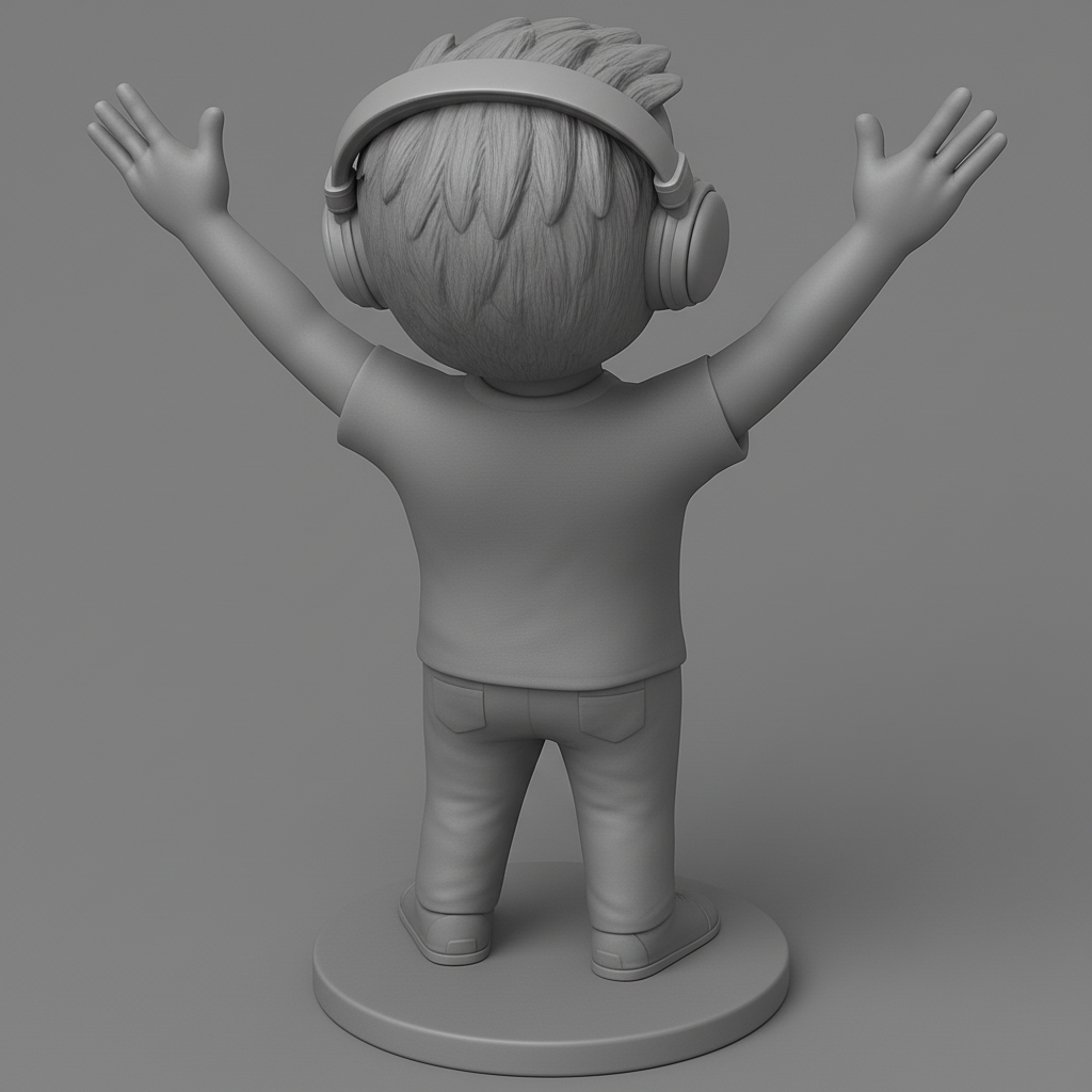 face anatomy 3d model-create 3d face model from photo_Joyful Balubal Music Lover Figurine: Pure Audio Bliss