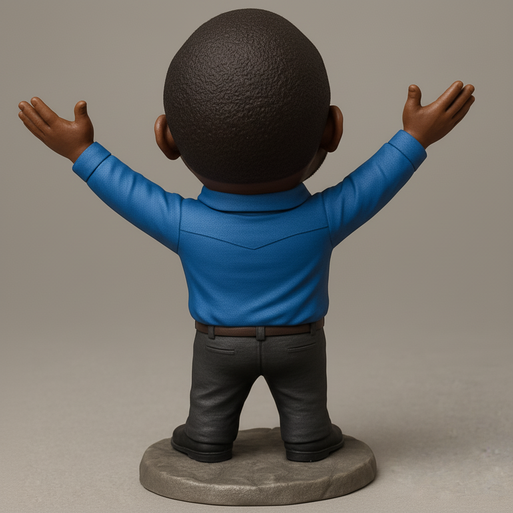 face to 3d model ai-3D portrait printing from photo_Joyful Executive Bobblehead Statue