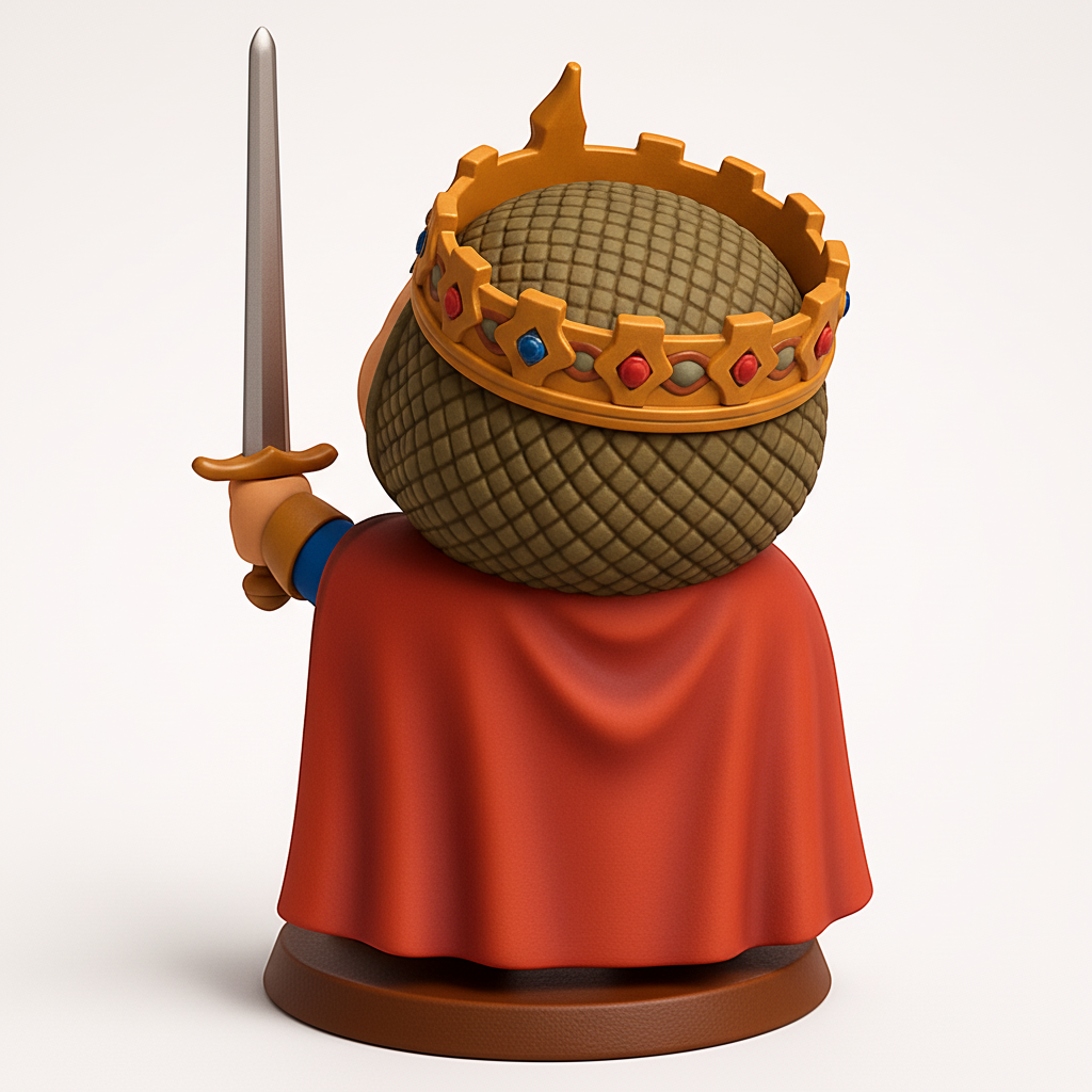 face to 3d model ai-3D portrait printing from photo_Smiling King with Sword