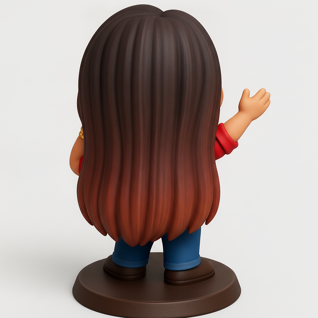 face anatomy 3d model-create 3d face model from photo_Cheerful Waving Girl Figurine - Your Happy Desk Pal