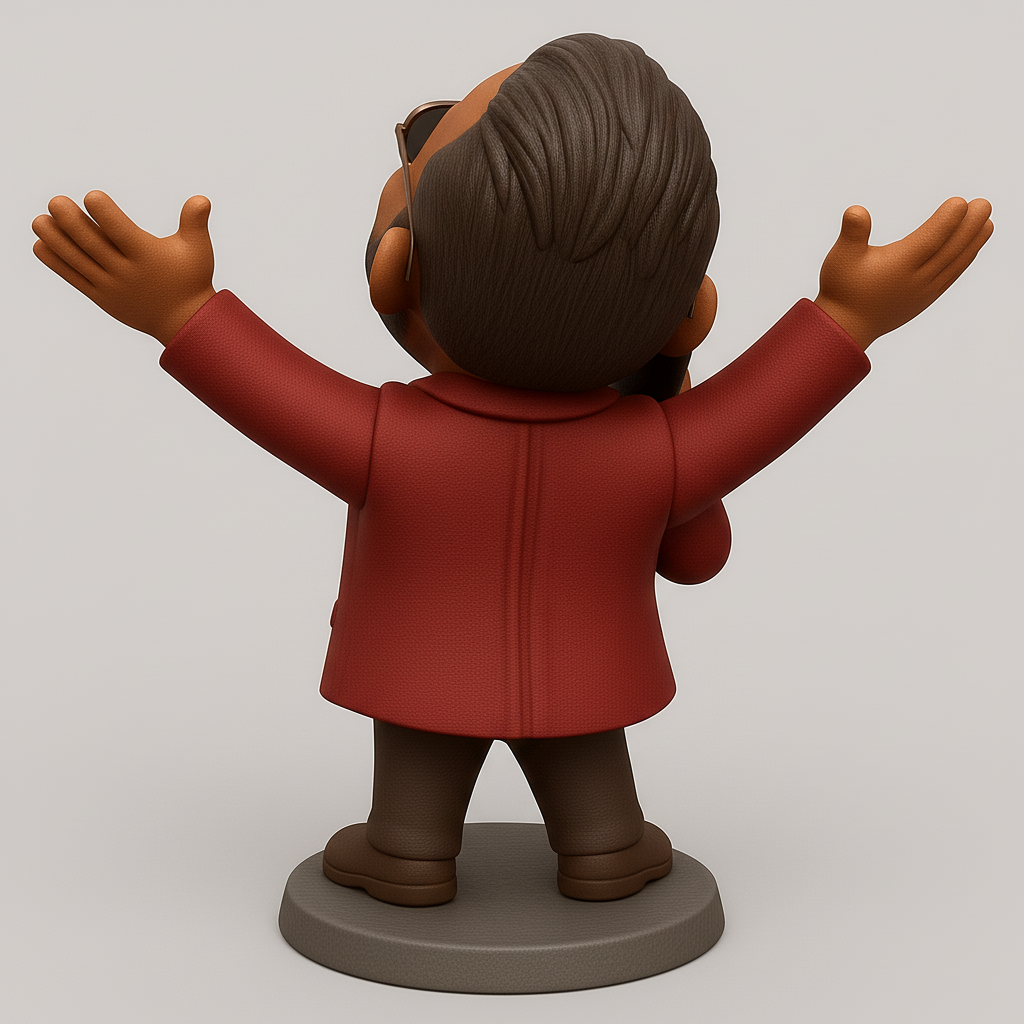 face anatomy 3d model-create 3d face model from photo_Stylish Celebratory Figure with Phone