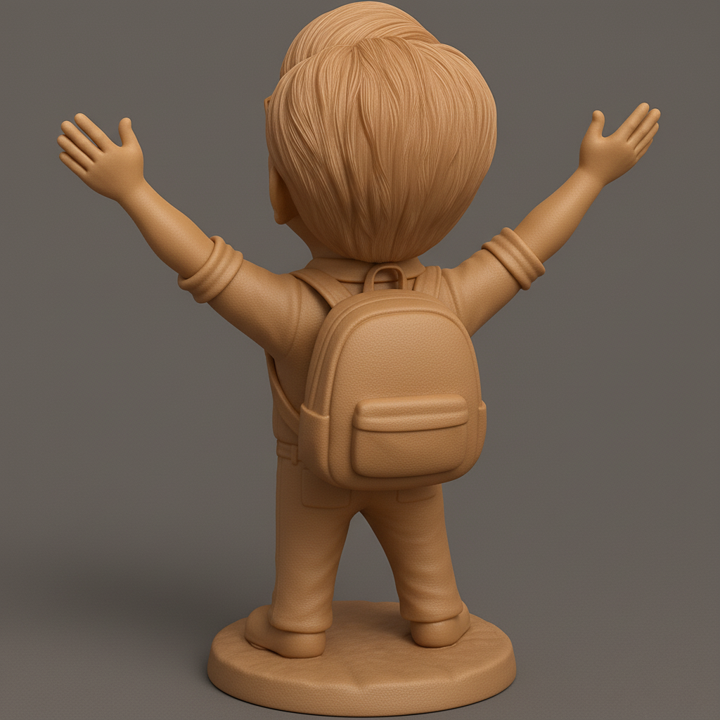 silhouette 3d printer maker-3d portrait printing_Joyful Explorer Figurine