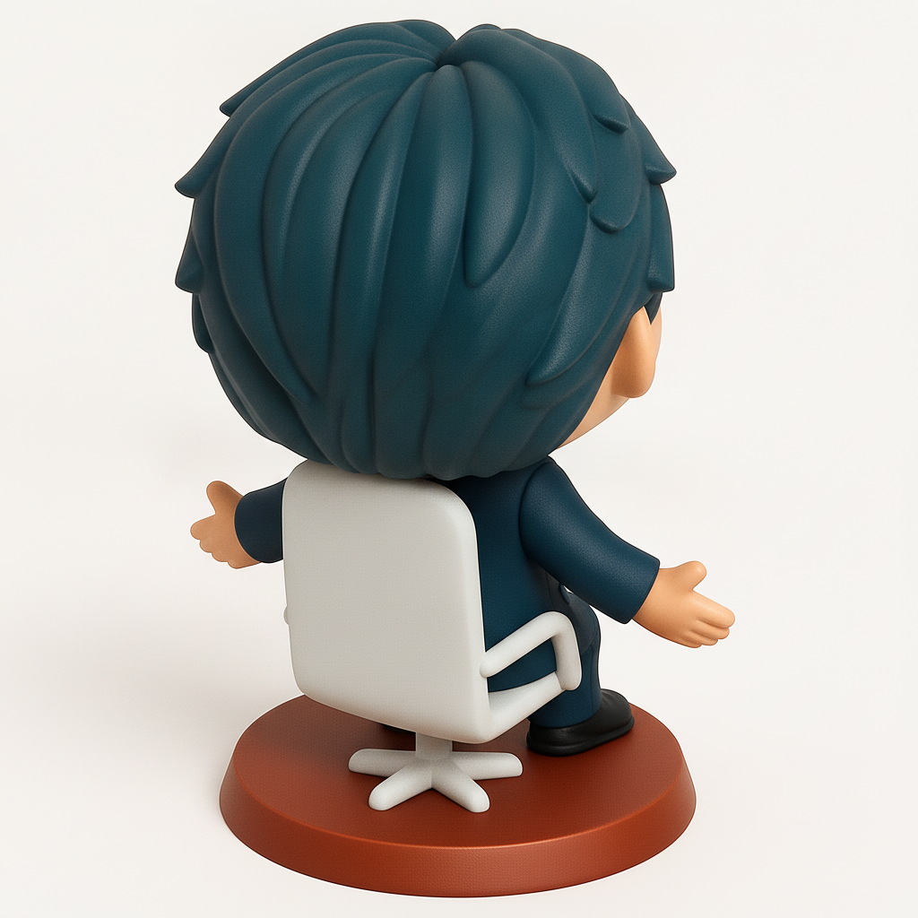 face to 3d model ai-3D portrait printing from photo_Joyful Executive Desk Buddy - Funko-Style Figure