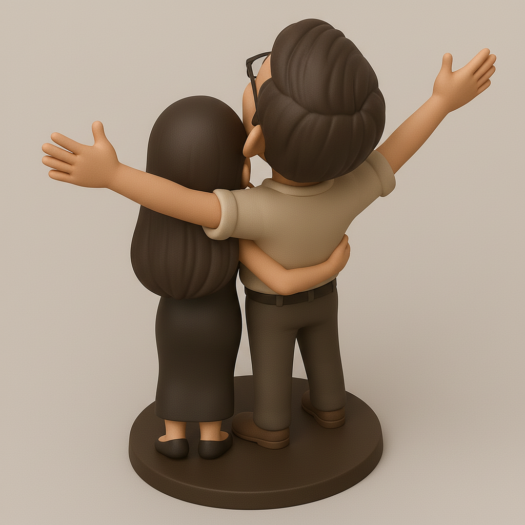 face anatomy 3d model-create 3d face model from photo_Joyful Couple Figurine for Your Collection