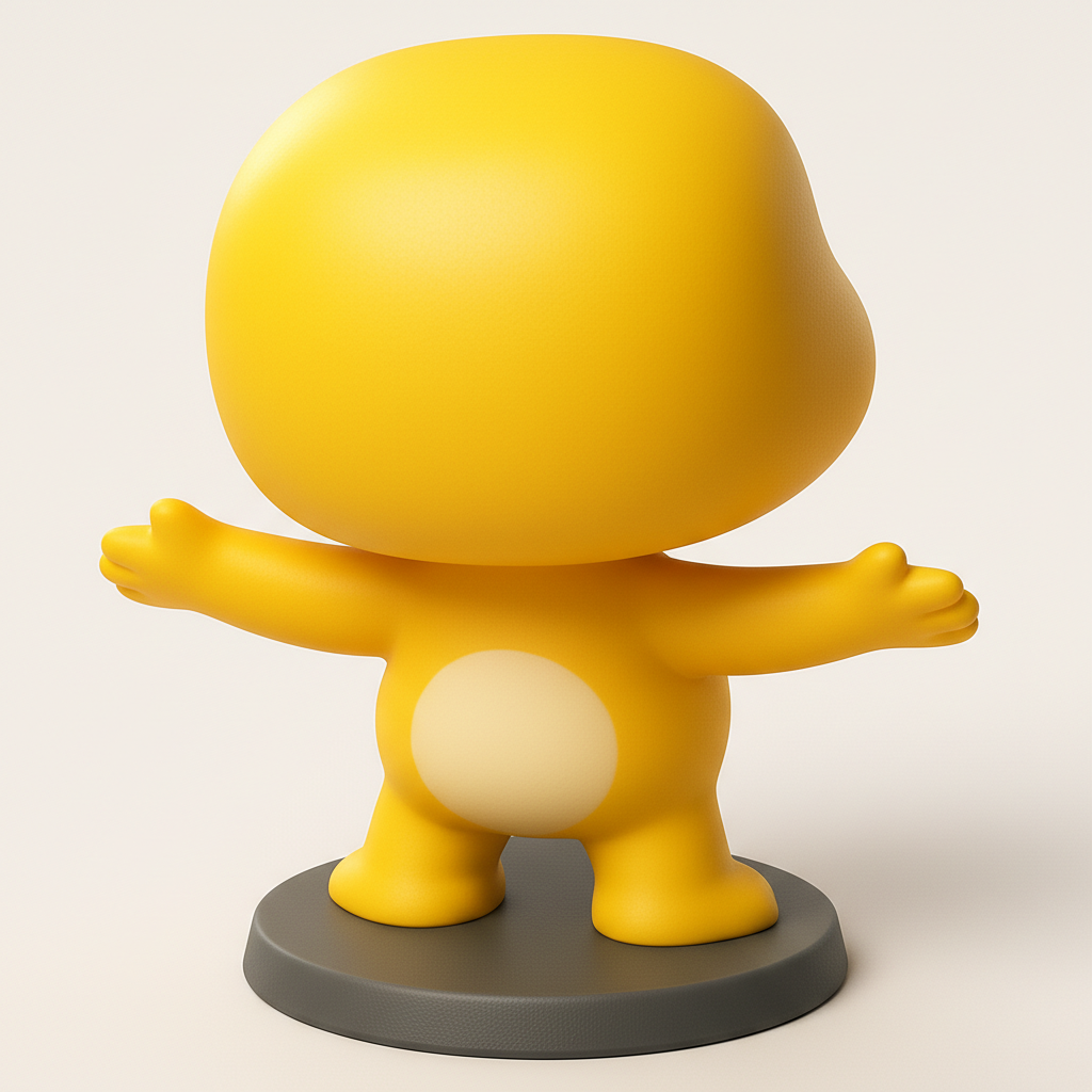 face anatomy 3d model-create 3d face model from photo_Adorable Yellow Creature Figurine - dinokon