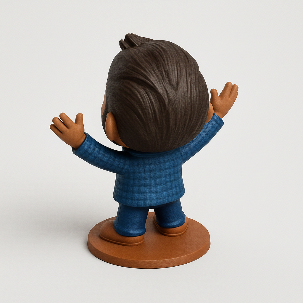 face to 3d model ai-3D portrait printing from photo_Vibrant Chibi Character Figurine - Easy Print