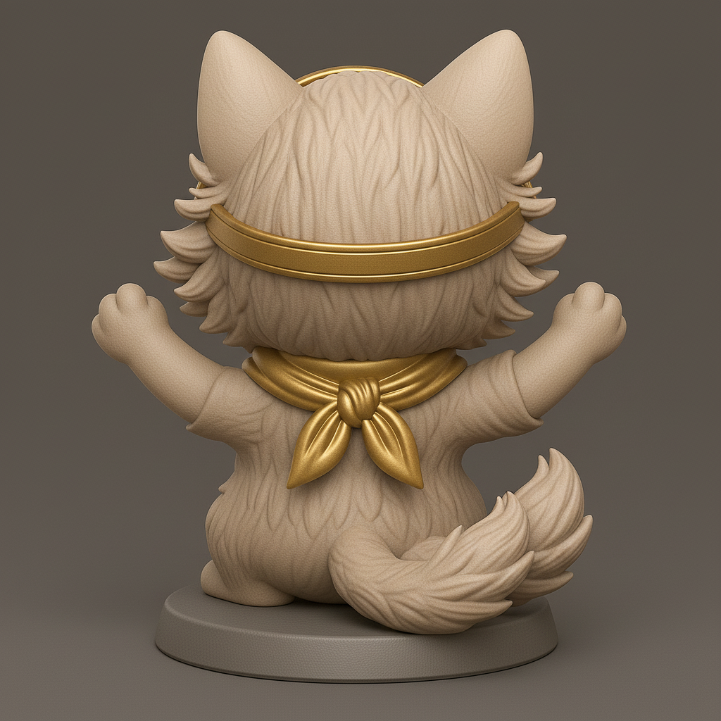 face anatomy 3d model-create 3d face model from photo_Joyful Cat Character with Goggles