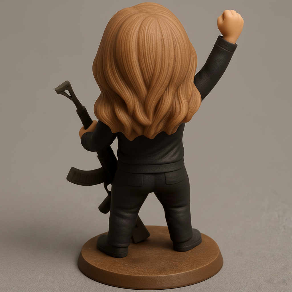 face to 3d model ai-3D portrait printing from photo_Fist Raised Freedom Fighter Figurine