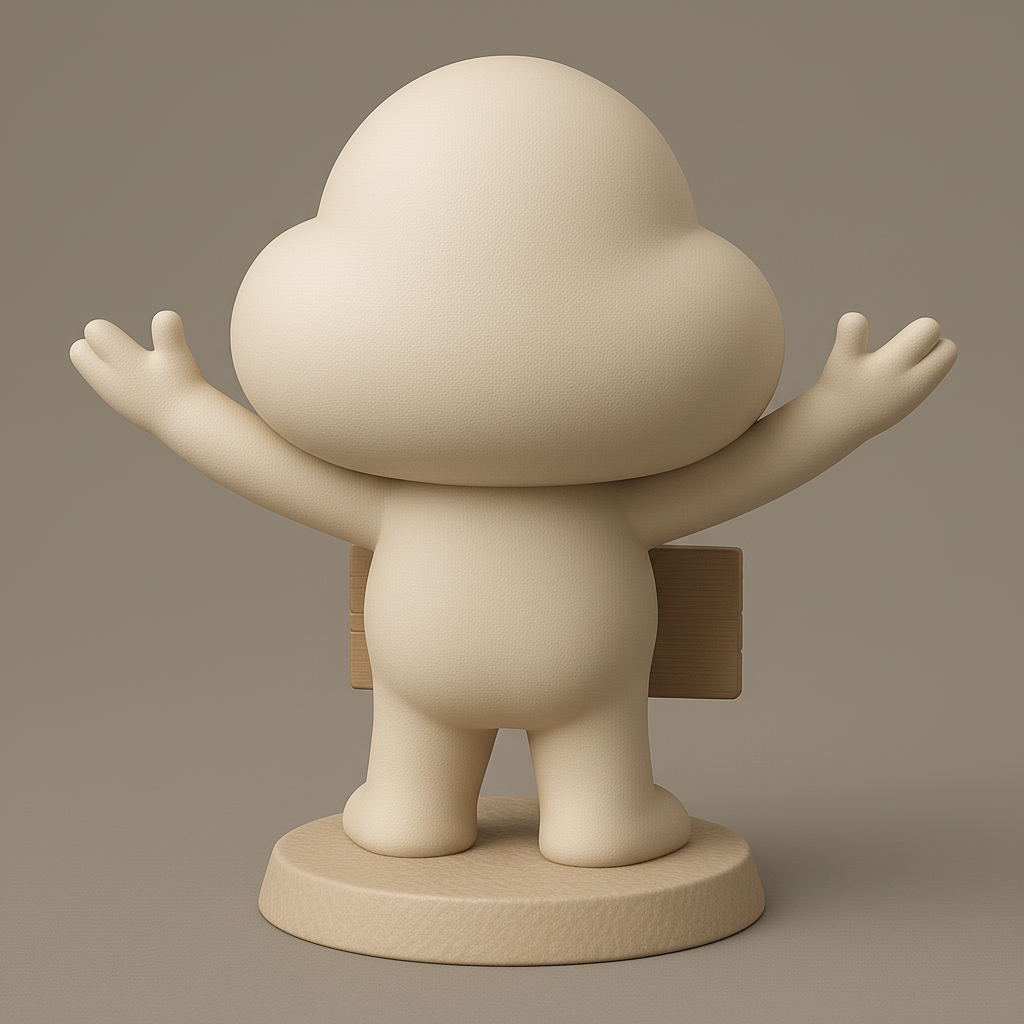 silhouette 3d printer maker-3d portrait printing_Cheerful Character with Sign