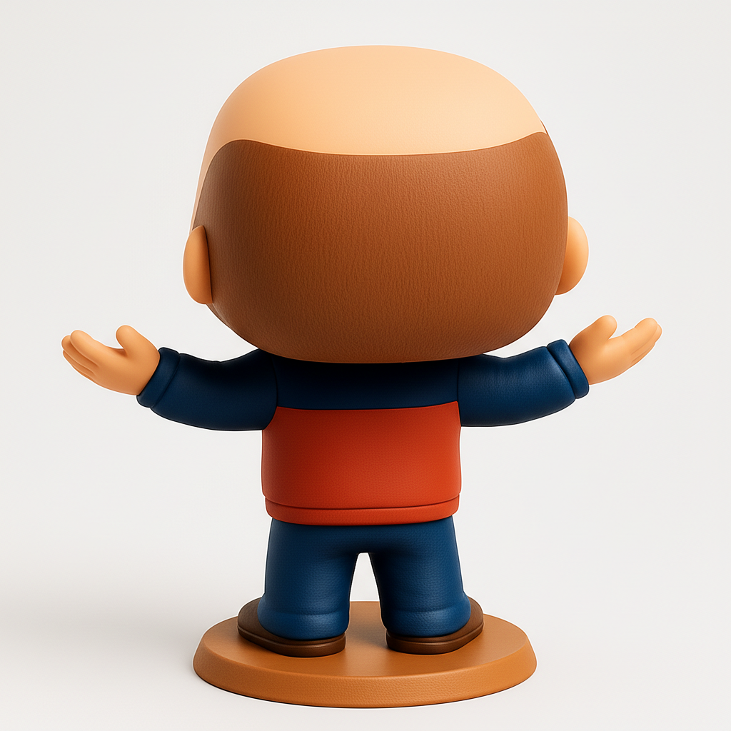 face to 3d model ai-3D portrait printing from photo_Friendly Bearded Man Funko Pop Style Figurine