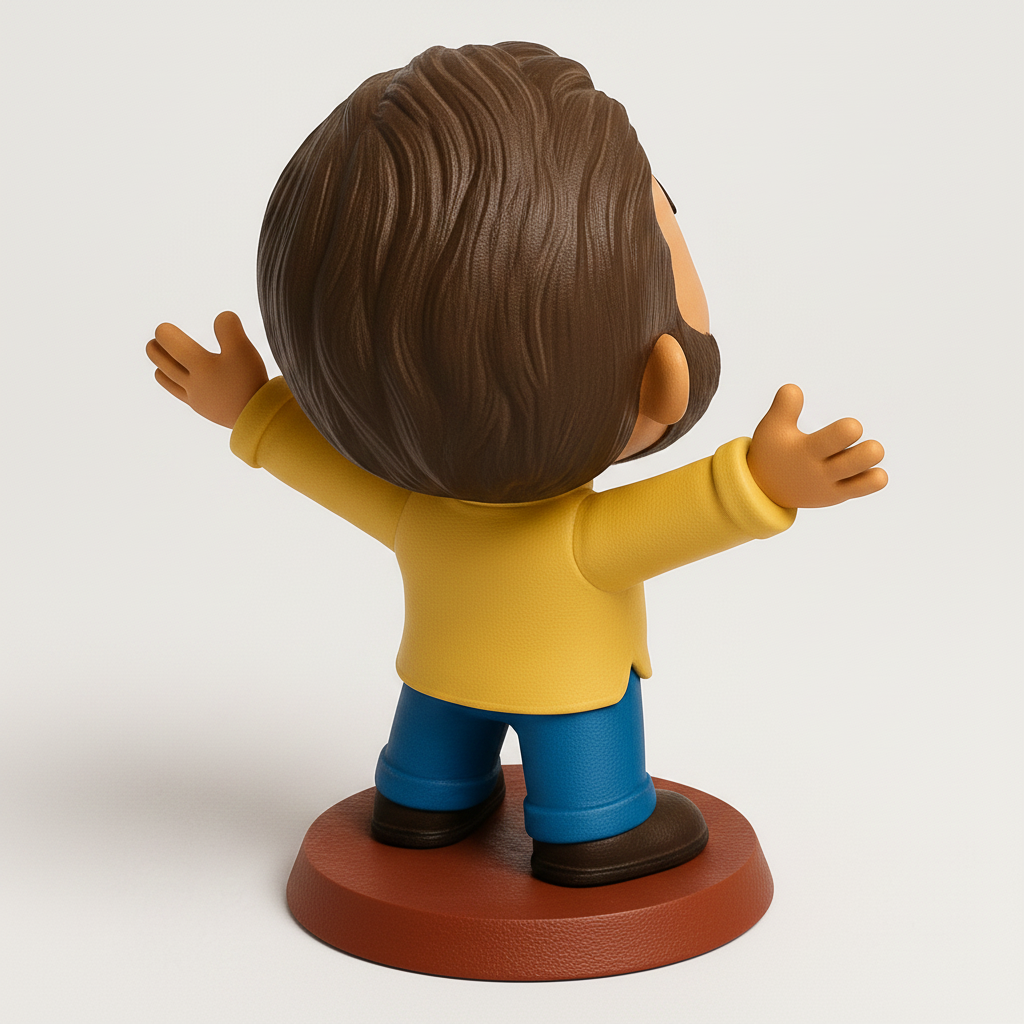 face anatomy 3d model-create 3d face model from photo_Friendly Bearded Man Figurine - Spread Joy & Welcome!