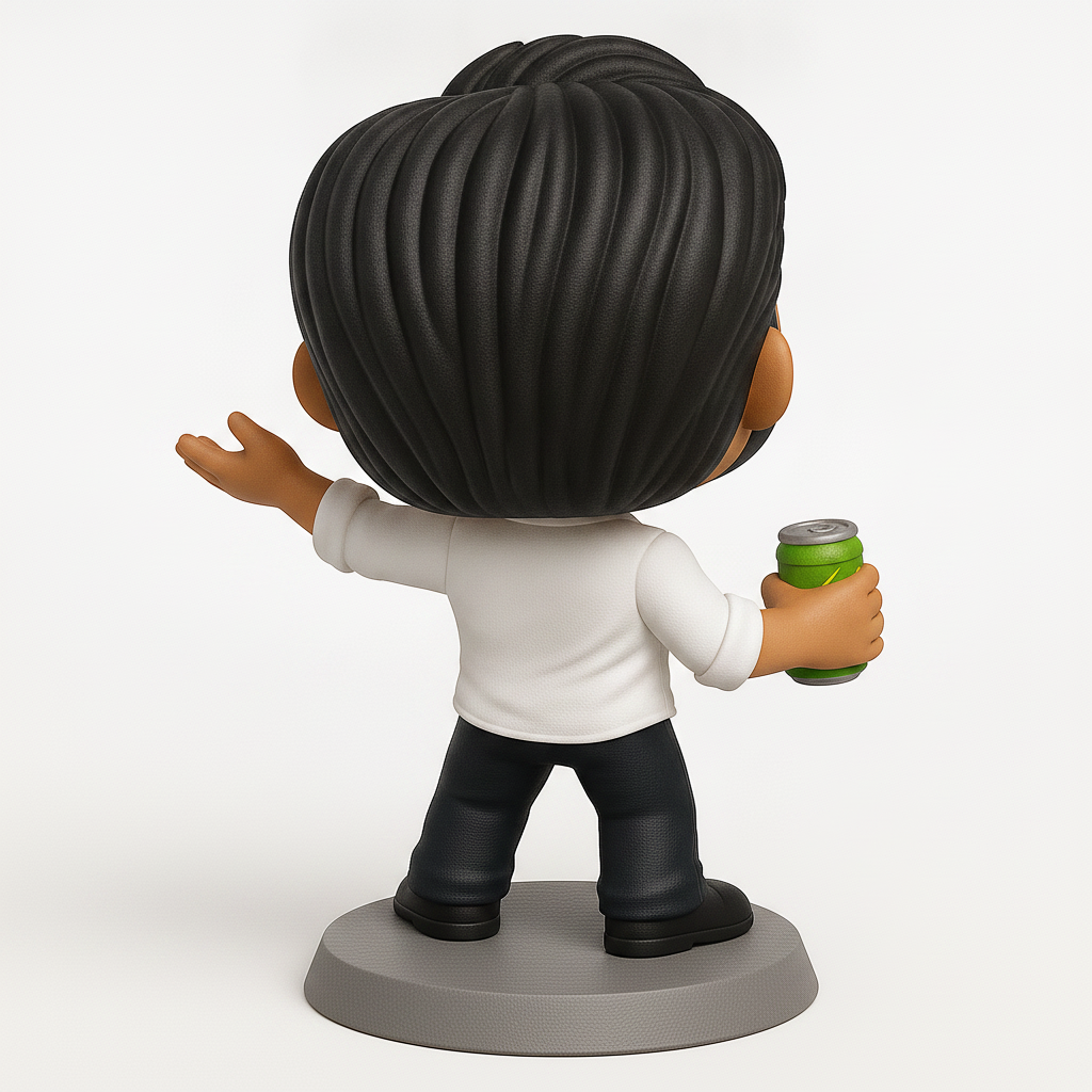 face to 3d model ai-3D portrait printing from photo_Funko-Style Bearded Enthusiast Desk Companion