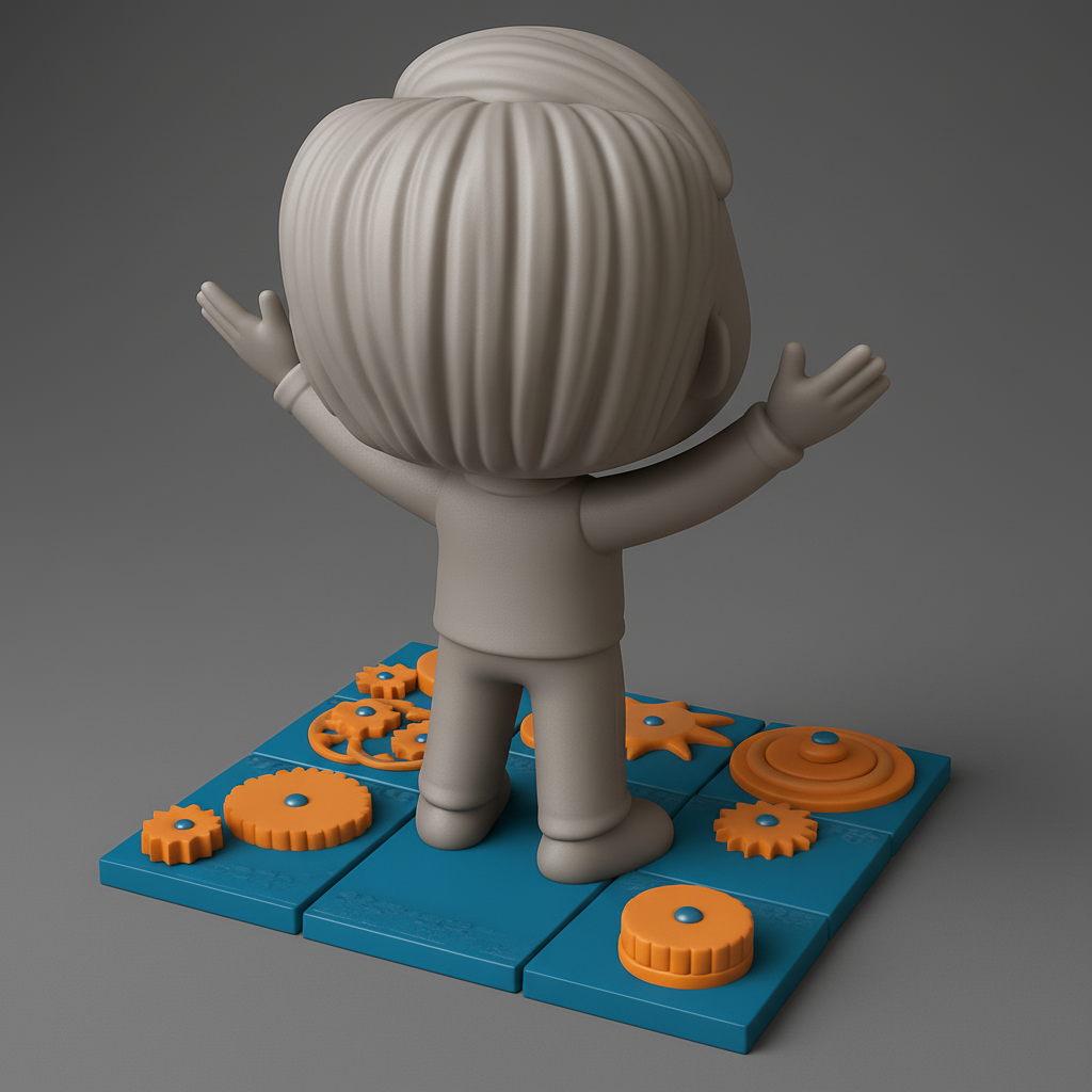 face anatomy 3d model-create 3d face model from photo_Customizable Gear Character: STEM Fun & Display!