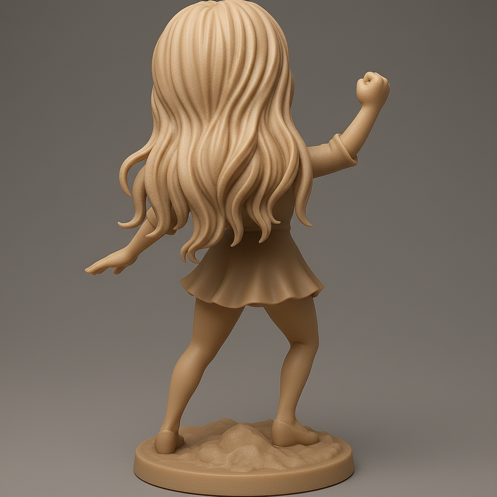 silhouette 3d printer maker-3d portrait printing_Joyful Victory Pose Figurine