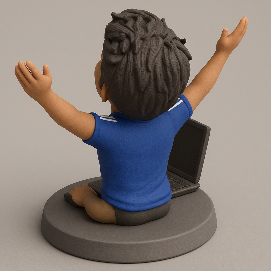 face to 3d model ai-3D portrait printing from photo_Victory Pose Desk Companion: Celebrate Your Digital Wins!