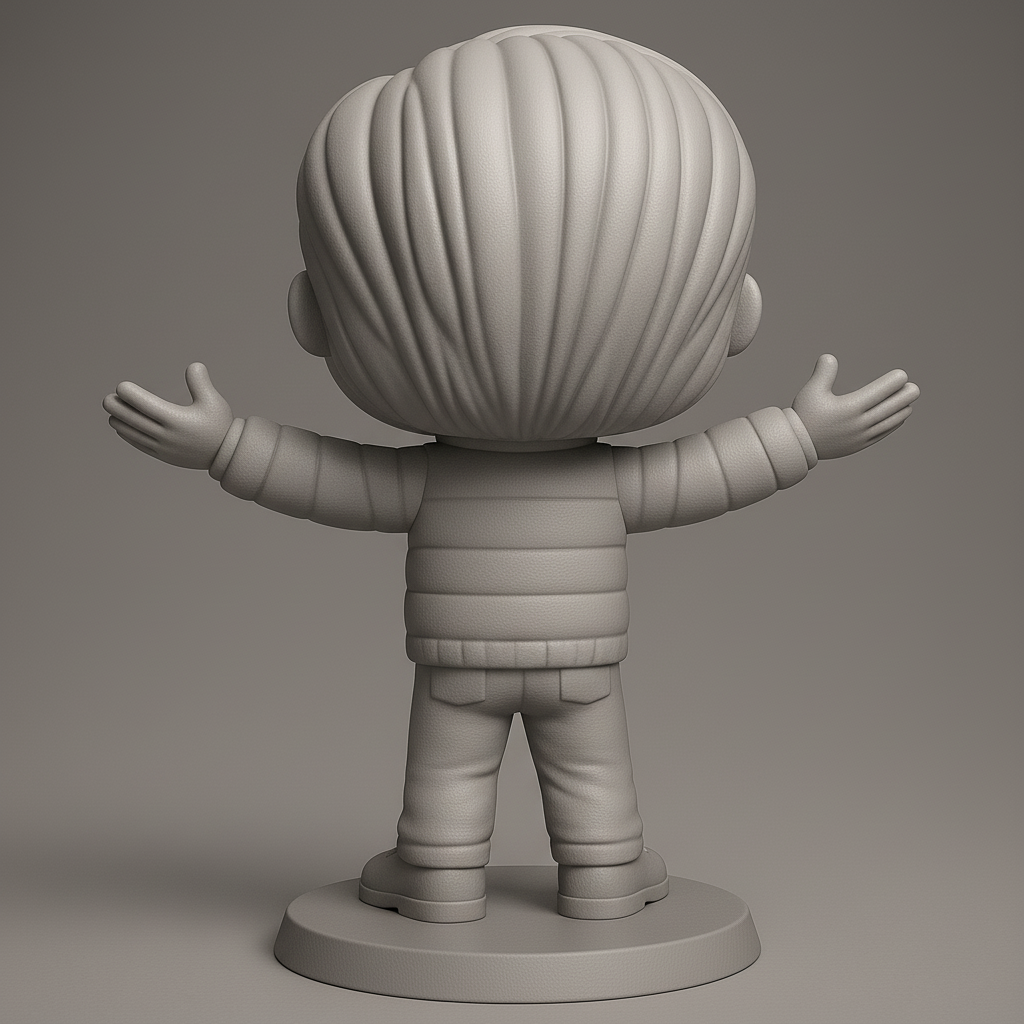 face to 3d model ai-3D portrait printing from photo_Charming Welcoming Pop-Style Figurine for Display