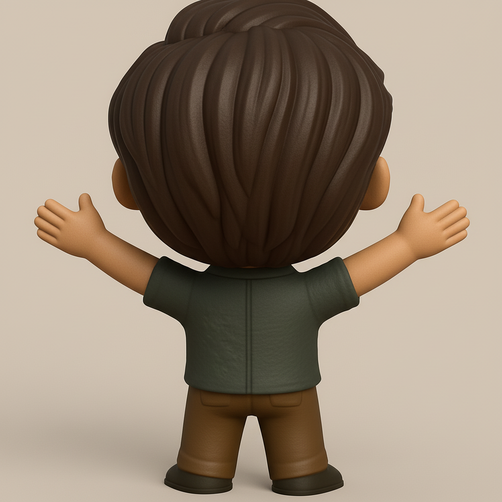 face to 3d model ai-3D portrait printing from photo_Friendly Waving Chibi Figurine | Desk Buddy